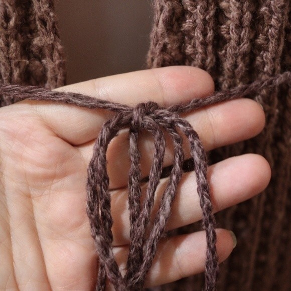 Vintage Scarf Vest Bohemian Hippy Tie Around Scarf With Pockets - Picture 10 of 13